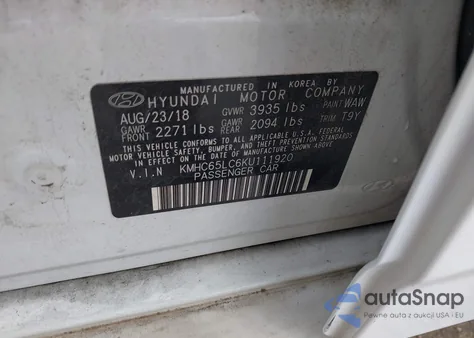 2019 Hyundai Ioniq Blue from USA, damaged, VIN KMHC65LC6KU111920